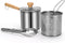 Small Deep Fryer Pot with Basket, Mini Fryer and Soup Pot with Tongs and Lid, 1.3-Quart