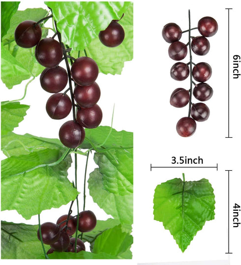 Meiliy 8FT Artificial Greenery Chain Grapes - Fake Vines Leaves Foliage for Home Room Garden Wedding Decor
