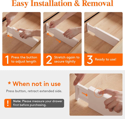 Lifewit 5 Pack Drawer Dividers, 4" High, Adjustable Dresser Organizers for Clothes, Beige