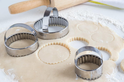 Fox Run Crinkled Cookie Cutter Set, Stainless Steel, 3-Piece
