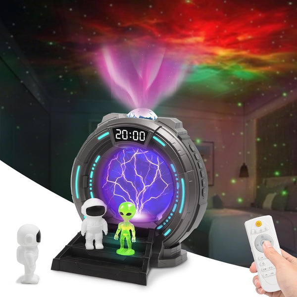Northern Lights Projector, Galaxy Projector with Plasma Ball, White Noise Machine, Bluetooth
