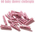 Don't Say Baby Shower Clothespin Game for Girl, Includes 8x11 Standing Sign, 60 Mini Pink Clothes Pins and Pacifiers