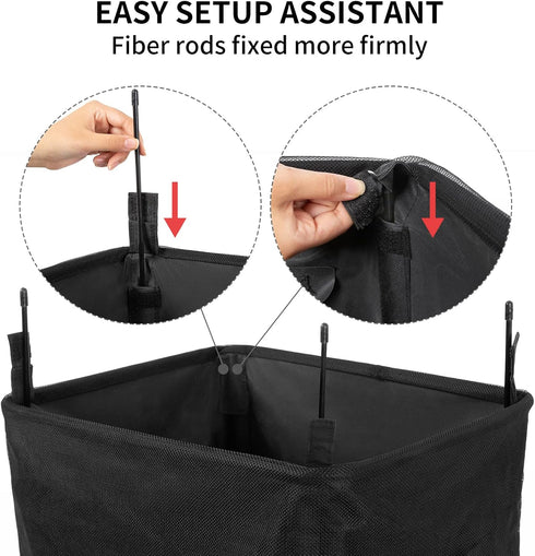 90L WOWLIVE Large Rolling Laundry Basket Wheels Collapsible Tall Laundry Hamper Handle Foldable Dirty Clothing Basket