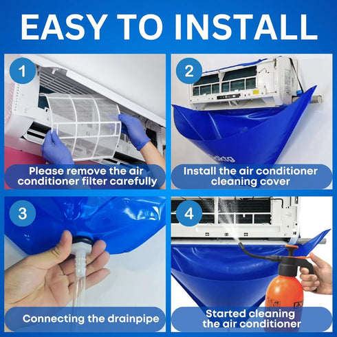 18Pcs 2L Oiktylr Mini Split Cleaning Kit Bag with Pressure Sprayer, PVC AC Cleaning Cover, Waterproof Air Conditioner