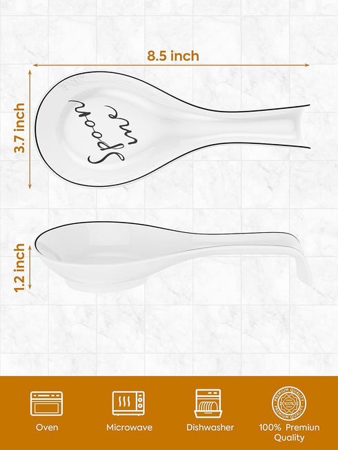 NJCharms Ceramic Spoon Rest, Porcelain Utensil Holder for Kitchen Counter, 1 Pcs