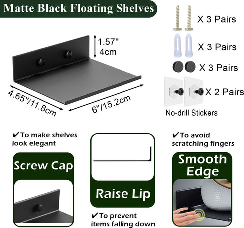 Z metnal Small Floating Shelves – Mini Metal Shelf for Collection Action Figures, Decor Display Wall Shelf, Aluminum,