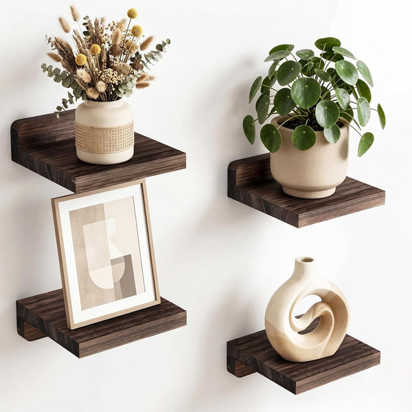 Fixwal Small Shelf for Wall, 5X5 Inches Floating Shelves Set of 4,