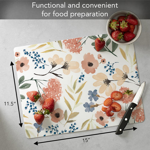 Cut N' Funnel Meadow Designer Flexible Cutting Board Mat, 15"x11.5", Made in the USA