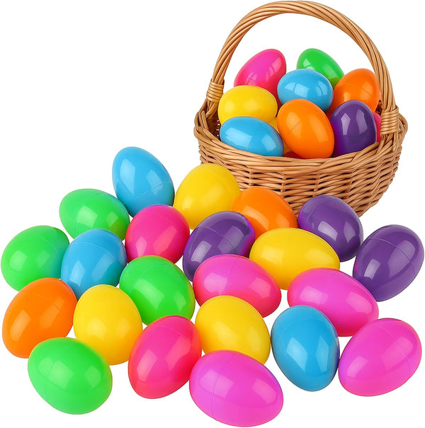 Coynurex 54PCS Fillable Easter Eggs 2.17'' Plastic Hinged Eggs in 6 Colors Bulk