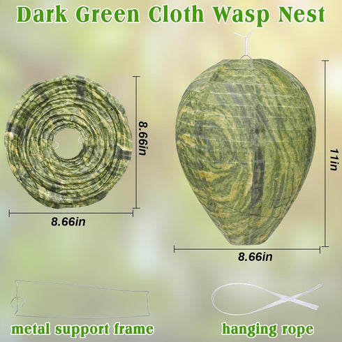 ZeeDix 2 Pack Hanging Wasp Nest Decoy- Hornets Wasp Nest Wasp Nest for Outdoor, Home and Garden(8.66"×11",Dark Color)