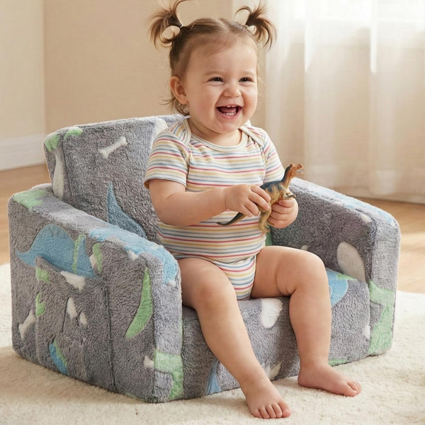 SUFUS Baby Toddler Couch Chair Kids Foldable 2-in-1 Toddler Fold Out Couch Sofa