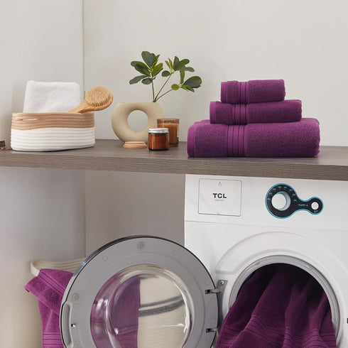 COZYART Set, Set 3 1 1 1 650 Luxury Purple Bath Towels Turkish Cotton Hotel Large Towels for Bathroom, Thick Bathroom