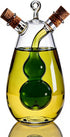 2 1 ELETON in Oil and Vinegar Cruet Hand-Blown Borosilicate Glass Dispenser with Gourd-Shaped Inner Chamber, Leakproof
