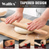 WALFOS French Rolling Pin and Silicone Baking Mat Set - Non-Stick Beech Wood Rolling Pin 15.7 Inch for Baking