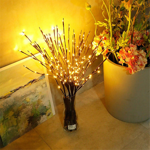 DK177 2 Pack LED Branch Light, Battery Operated Lighted Branch Vase Filler, 30 Inch, 20 LED for Home Romantic