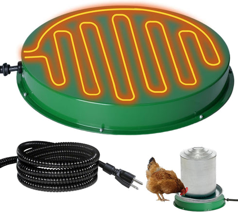 Chicken Water Heater for Winter 12.4", 125W Thermostat Chicken Drinker Heater Base