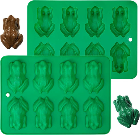 2 Pack Webake Chocolate Frog Candy Mold Silicone Molds For Passover Frog Jello, Keto Fat Bombs, Crayons, Gelatin, Cake