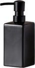 Matte Black Square Soap Dispenser, Ceramic Hand Soap and Lotion Dispenser for Bathroom Countertop, 14oz Dish Soap