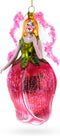 Enchanting Fairy Glass Christmas Ornament in a Rose Dress