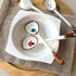 Vintage Ceramic Ramen Soup Spoons, 4 PCS Asian Tablespoon for Rice Noodles, Dessert, and Gravy - Mushroom (6.6 Inch)
