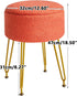 WBD010J IBUYKE Teddy Velvet Storage Footrest Stool Ottoman, Makeup Vanity Stool Side Table with Removable Cover, Golden