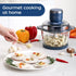 La Reveuse Food Processor, Electric Chopper with 7-Cup Glass Bowl, 300W, Blue