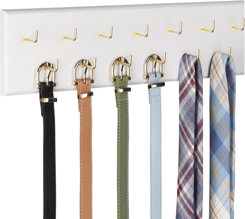 Belt Hanger Wall Mount, Belt Organizer for Closet, Holds Over 28 Belts, Wooden Wall Mounted Rack for Storage