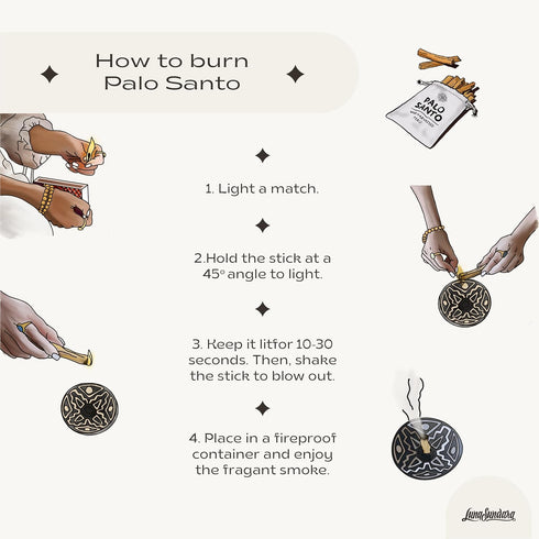 Luna Sundara Palo Santo Sticks from Peru - Sustainably Wild Harvested Quality Hand Picked 100 Grams Authentic Smudge
