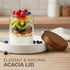 16oz+8oz 8-Pack Bumobum Overnight Oats Containers with Lids, Glass Mason Jars with Acacia Wood Airtight Lid, Wide Mouth