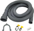 Washing Machine Drain Hose, Drain Extension Kit with White Extension, Two Hose Clamps, U-Shaped Fixed Hook (6.5FT)