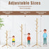 Haddockway Wooden Coat Rack Stand with 8 Hooks, New Zealand Pine Adjustable Coat Tree for Entryway, Hallway