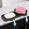 AMAZYC-US Upgraded 2-in-1 Silicone Sponge & Soap Holder with Extra Tray, Auto-Drain Organizer