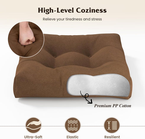 Set 2 4" Giantex of Tufted Patio Cushions, Outdoor Seat Cushions, Waterproof & High Elasticity for Comfortable Sitting