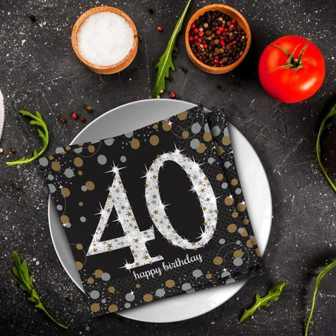 Sparkling Celebration Multicolor Paper Napkins, 40 Luncheon, 6.5" x 6.5", Pack of 16