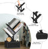 Small Book Shelf with Drawer, 4 Tier Black Tree Bookshelf, Wooden Desktop Bookcase for Living Room, Bedroom, Office