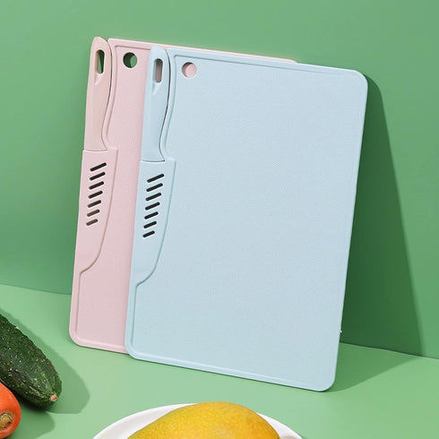 Plastic Cutting Board, Utility Cutting Board with Handles, Multifunctional Portable Fruit Chopping Board