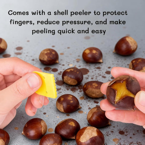 Geettcaifu 430 Protable Multifunction Nutcracker, Chestnut Clip, Stainless Steel Chestnut Cutter Tool, Pistachio, Nut