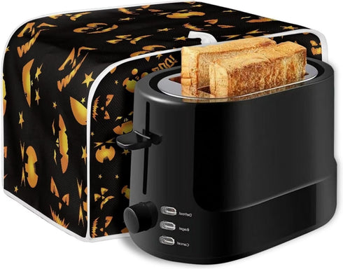 Ghost Pumpkin Cat Toaster Dust Cover, 2 Slice Small Kitchen Appliance Cover for Halloween Decor
