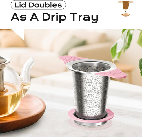 Tea,18/8 TeaPots/Mugs-4Pack Tea Infuser for Loose Leaf Stainless Steel Tea Infuser with Heat Proof Silicone