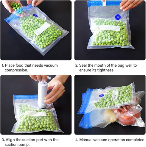 10pcs Handy Portable Vacuum Sealer Bags for Food, Kitchen Heat Sealing Machine (NO Hand Pump)