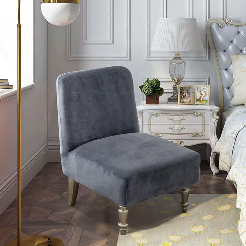 2 Armless Armless Leorate Pcs Velvet Chair Slipcover, High Stretch Slipper Chair Cover, Removable & Washable Accent