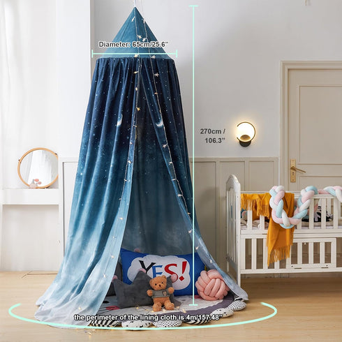 THREENTDAY Bed Canopy for Kids, Printed Hanging Canopy for Baby Brib Kids Bed Room Decor Reading Nook Indoor Outdoor