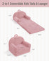 2-in-1 Blissful Diary Toddler Couch, Comfy Toddler Chair & Lounger, Soft Flannel Fleece Kids Couch Sofa for Old Girls
