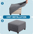 H.VERSAILTEX Square Ottoman Covers Ottoman Slipcovers Folding Storage Stool Furniture Protector Form Fit with Elastic