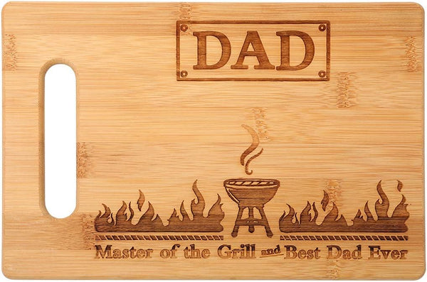 Master Of The Grill And Best Dad Ever Cutting Board Gifts Bamboo Cutting Boards For Kitchen Housewarming Gift Present For Fathers Day 11x7inches