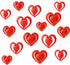 15 Pieces Valentine's Day 3D Heart Hanging Decorations - Red Hearts Hanging Ornaments with Ribbons for Party Supplies