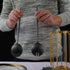 Salad Servers - 11.41 inch Spoon and Fork Set, 18/10 Stainless Steel with Titanium Plating (Black)