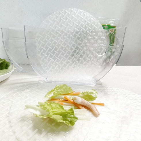 Rice Paper Water Bowl Dipper, Spring Roll Maker - 2 Pack for Rice Paper Wrappers with Side Pocket