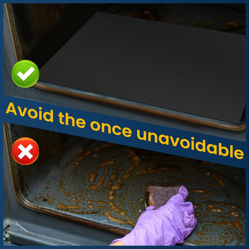 Oven Mat for Bottom of Oven, 2 Pack Heavy Duty Heat Resistant Cover for Electric Stove, Reusable Teflon Sheets