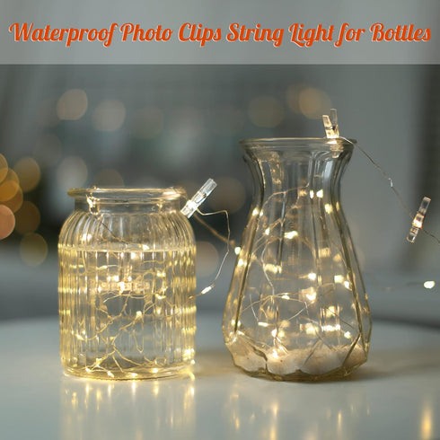 Light,33FT 51 LUSHARBOR Photo Clips String Fairy Lights with Clips, Battery Operated String Lights with Clips